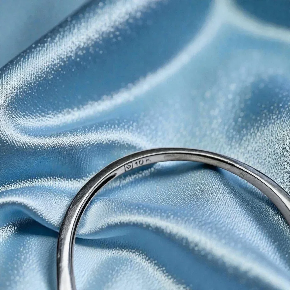 10K White Gold -Natural Aquamarine & Diamond Ring -Size 8- Cushion Cut- 1.5g
